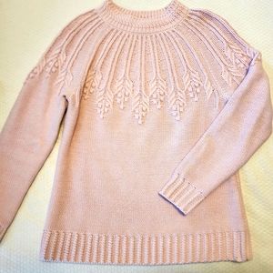 Talbots Pink Cotton Yoke Sweater - medium